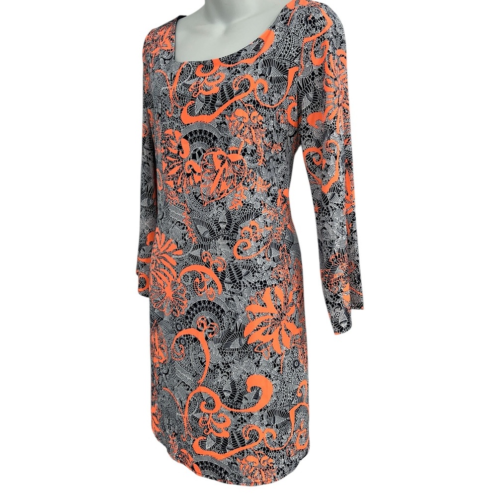 Caramel Orange, Gray & Black Long Sleeve BodyCon Dress in Women’s Large - Picture 6 of 12